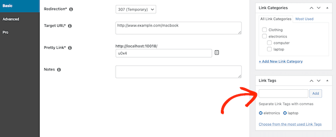 Como adicionar tags a um URL de afiliado usando Pretty Links How to add tags to an affiliate URL using Pretty Links