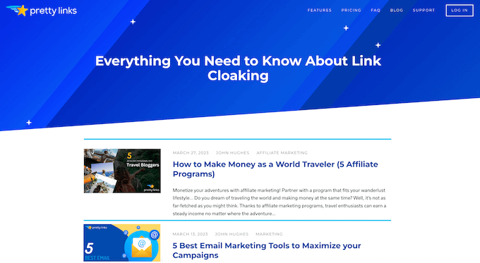 O blog de marketing de afiliados Pretty Links The Pretty Links affiliate marketing blog