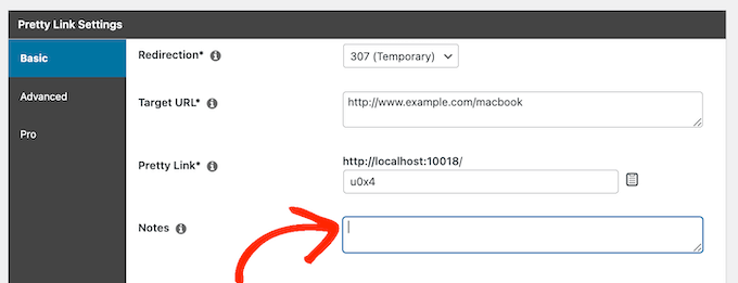 Adicionando notas a um URL de afiliado Adding notes to an affiliate URL