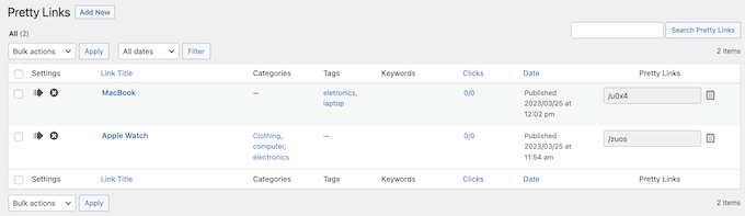 Gerenciando links de afiliados usando Pretty Links Managing affiliate links using Pretty Links