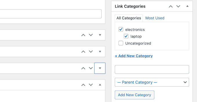 Adicionando categorias a um link de afiliado ThirstyAffiliates Adding categories to a ThirstyAffiliates affiliate link