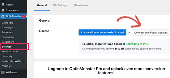 connectomaccount SeedProd Connect an OptinMonster account