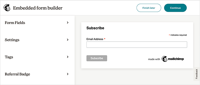 mailchimpembeddedformbuilder SeedProd Mailchimp embedded form builder