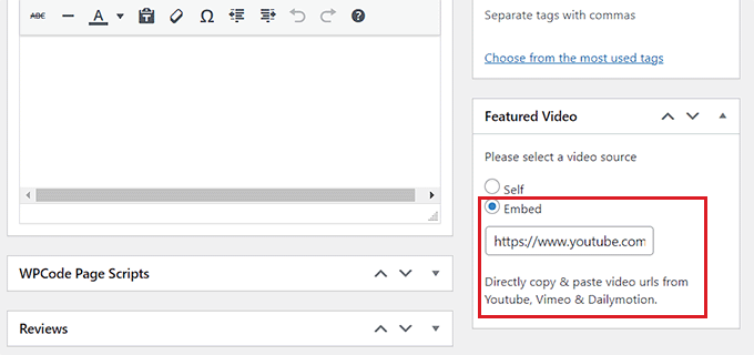 Alegeți opțiunea Încorporare și inserați adresa URL a videoclipului Choose the Embed option and paste the video URL