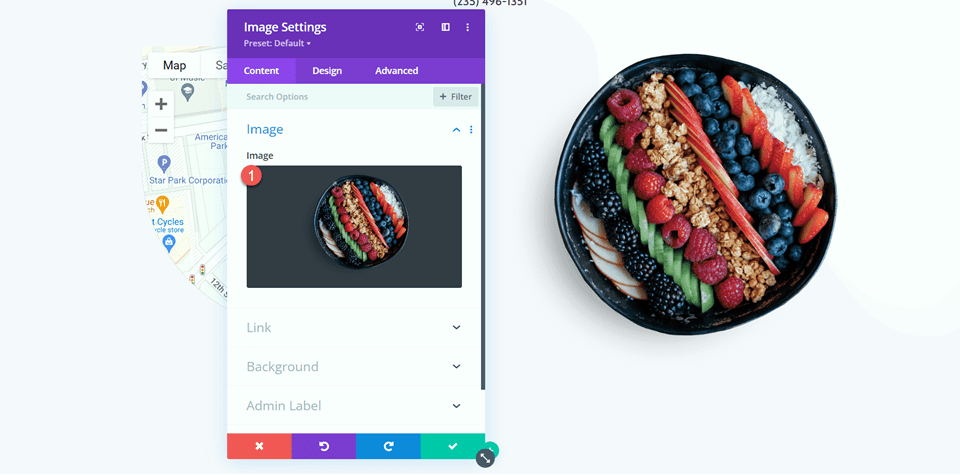 Divi 스크롤 효과 레이아웃 2로 스크롤 시 지도 확대 이미지 추가
