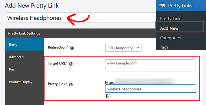 Crea un link di affiliazione digitando l'URL di destinazione Create an affiliate link by typing the target URL