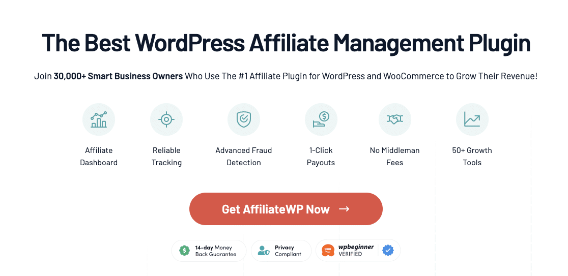 The AffiliateWP homepage