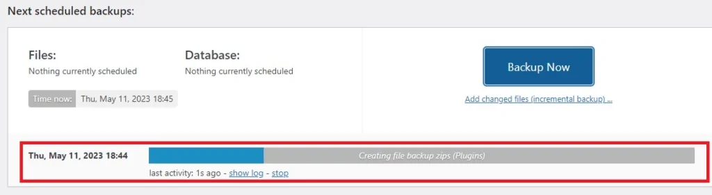 wordpress backup file Anda langkah 2