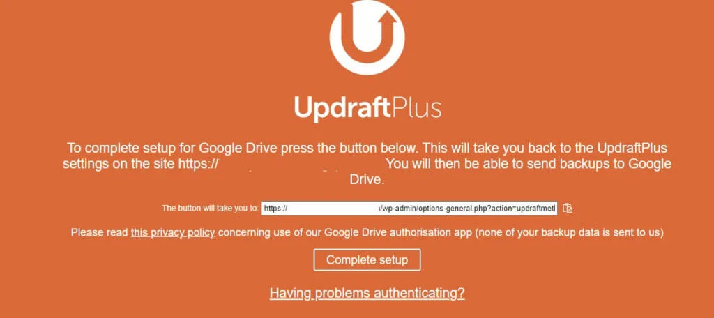 opsi penyimpanan jarak jauh cadangan wordpress di google drive langkah 2