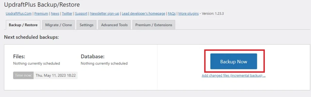 cadangan dan pulihkan plugin cadangan wordpress