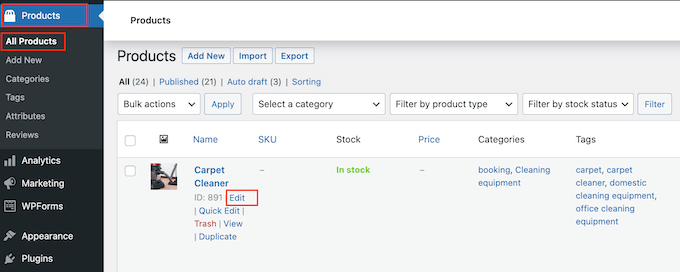 レンタル可能な WooCommerce 製品の編集 Editing a rentable WooCommerce product
