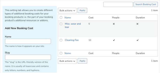 パーティー用品レンタル Web サイトでの複数の予約費用の例 An example of multiple booking costs on a party supply rental website