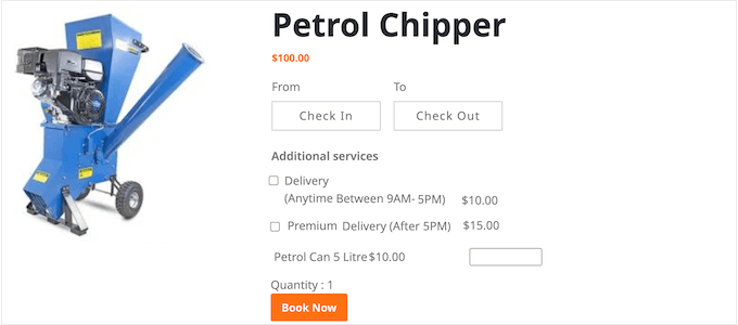 追加サービス付きのレンタル機器の一例 An example of rentable equipment, with additional services