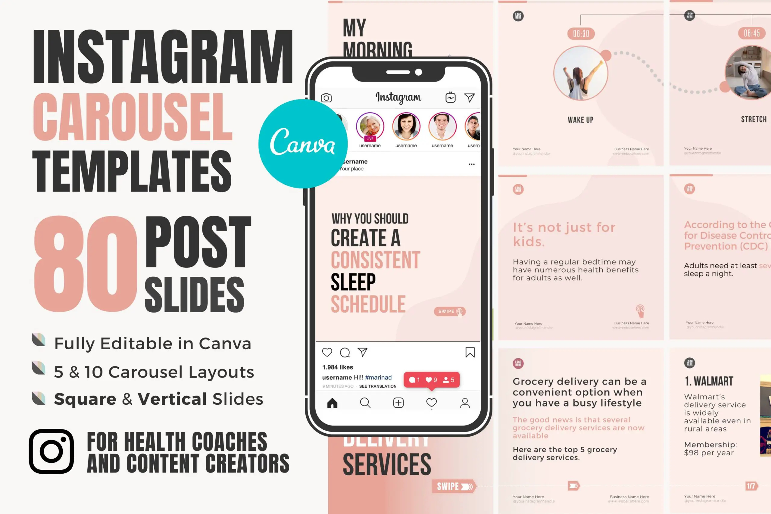 Instagram 캐러셀 템플릿 Canva -