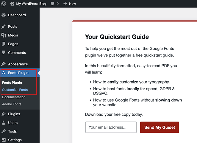 fontspluginmenyesuaikan font SeedProd Customize fonts with the Fonts Plugin