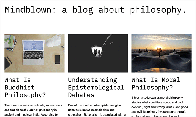 contohchangeheadingfontswordpress SeedProd Example of change fonts in WordPress with full site editor