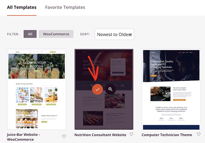 pilih seedprodtheme SeedProd Choose a SeedProd theme kit