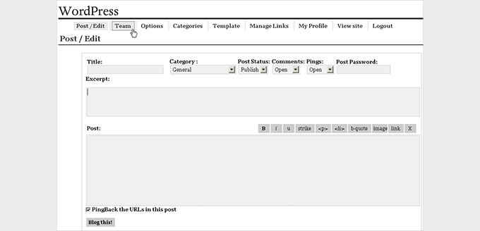 20 周年記念: WordPress でウェブサイト作成がいかに簡単になったか 2 wordpress firstrelease 1