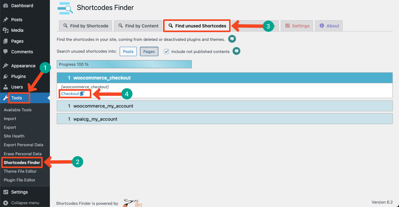 Come rimuovere gli shortcode inutilizzati da WordPress (4 semplici metodi) 3 Find Unused Shortcodes Using the Shortcode Finder Plugin