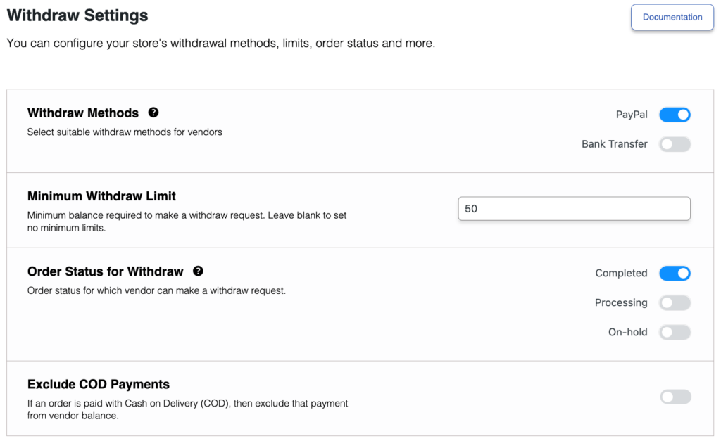 Langkah Mudah Membangun Pasar Impian Anda dengan WordPress 12 This is a screenshot of the dokan withdraw options