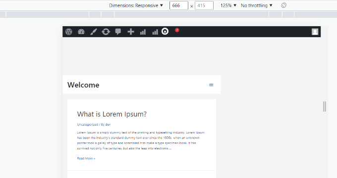 Le curseur circulaire de la souris dans la vue Inspecter de Chrome View the mobile version in inspect tool window
