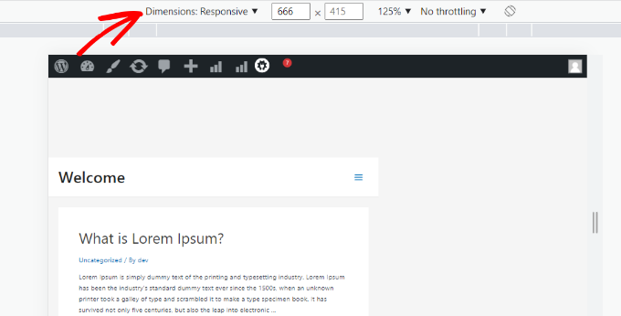 Options mobiles supplémentaires pour inspecter votre site dans Chrome Change the dimensions for responsiveness