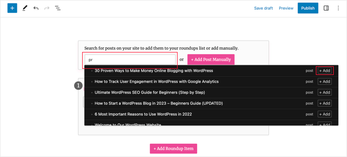 Mencari Posting untuk Ditambahkan ke Roundup Searching for a Post to Add to the Roundup