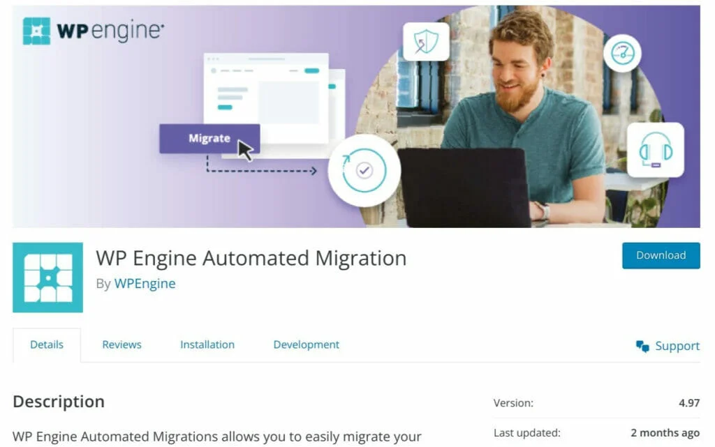 wp engine ปลั๊กอิน wordpress การย้ายข้อมูลอัตโนมัติ