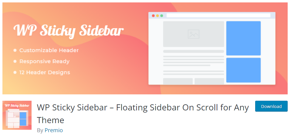 wp sticky sidebar - buat sidebar khusus di WooCommerce