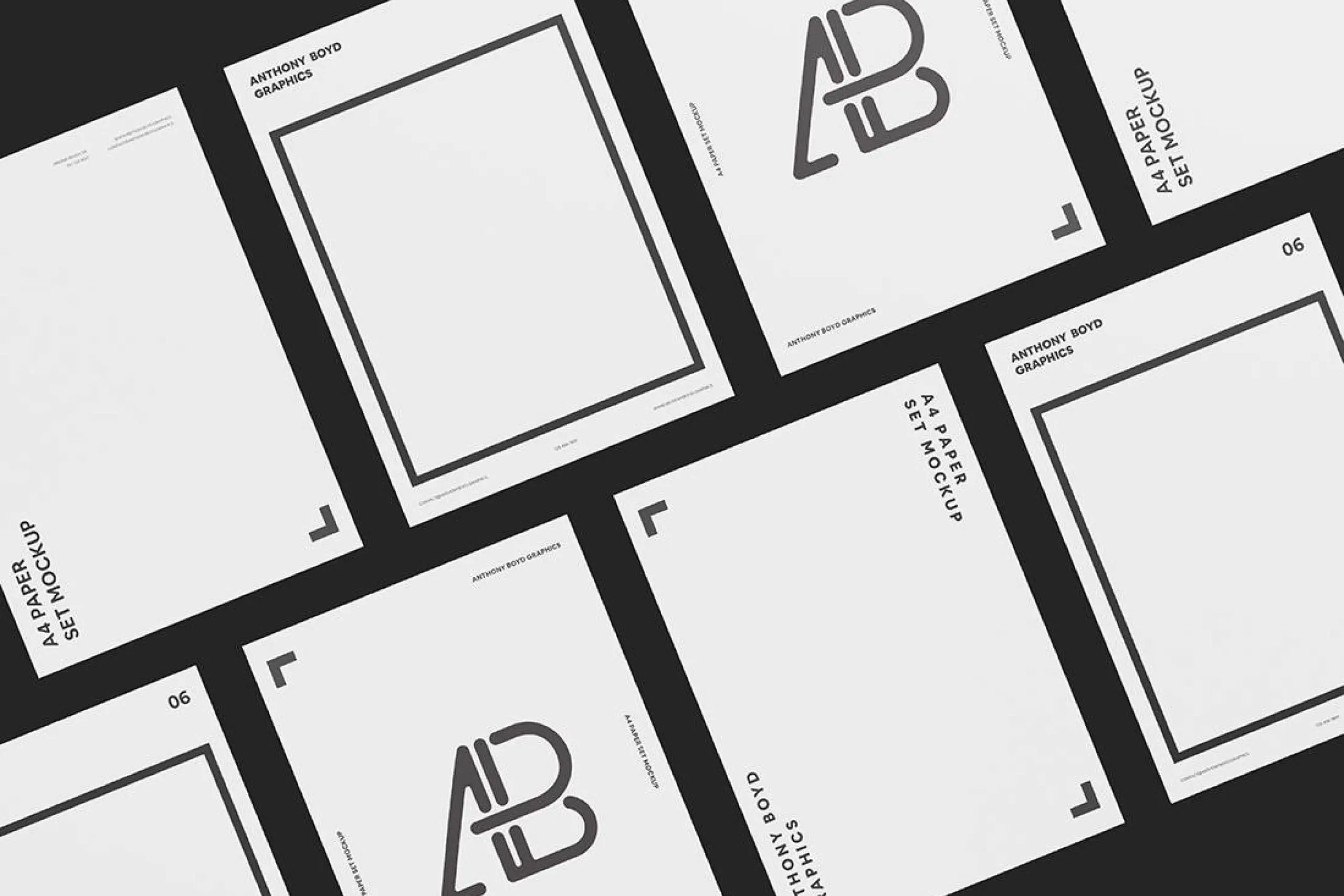 Mockup di set di carta A4 -