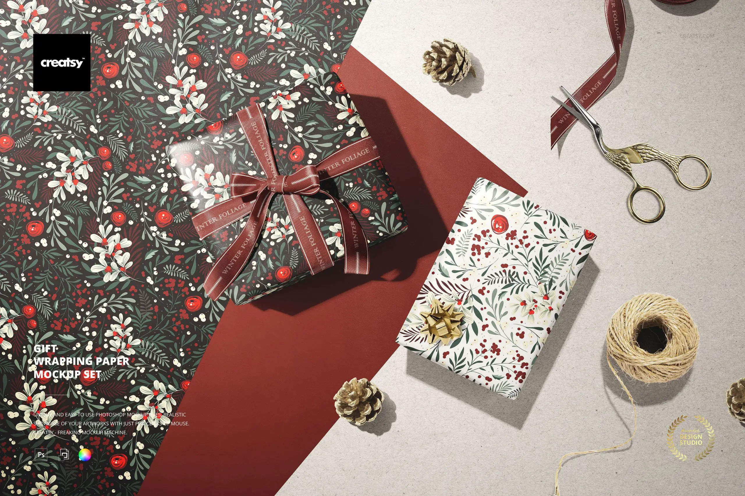 Set mockup di carta da regalo -