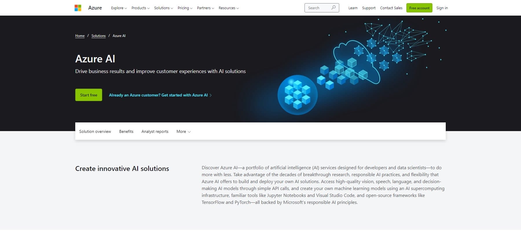 Microsoft Azure AI - ホームページ 2023 年 5 月
