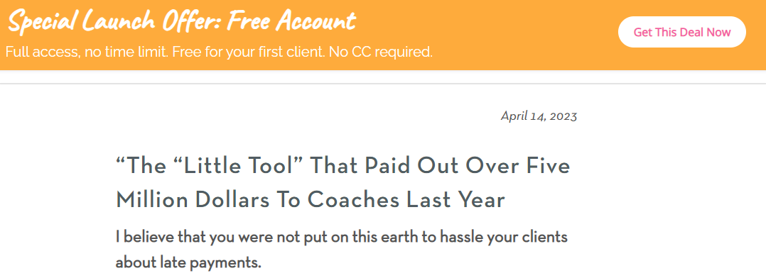 Come avviare un'attività di coaching online: home page di Paperbell.
