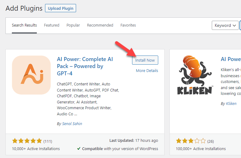 تثبيت ai power plugin