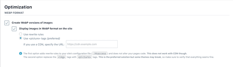 Interfaccia intuitiva per convertire le immagini in WebP con Imagify - Fonte: Imagify