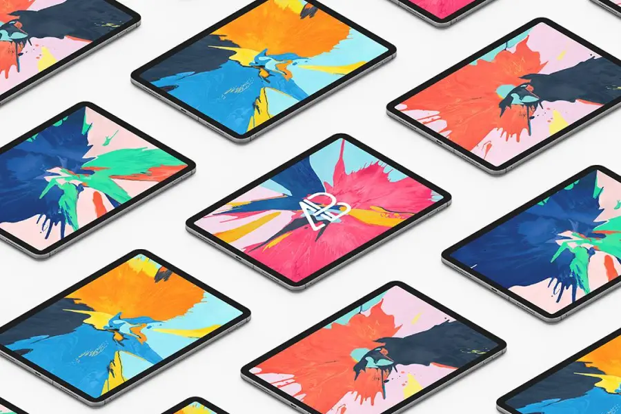 アイソメiPad Proモックアップ Vol.2 -