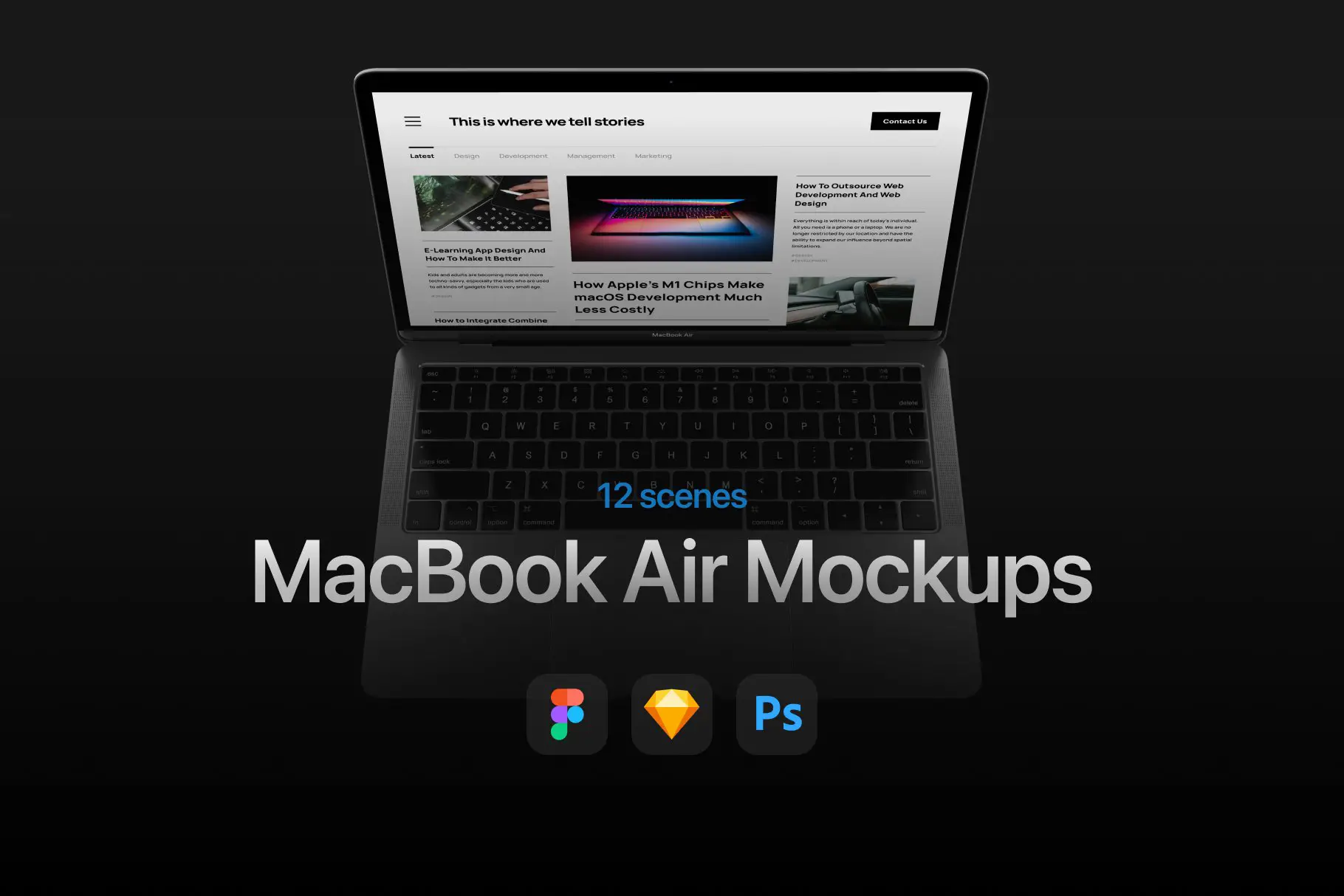 12 mockup di MacBook Air più popolari -