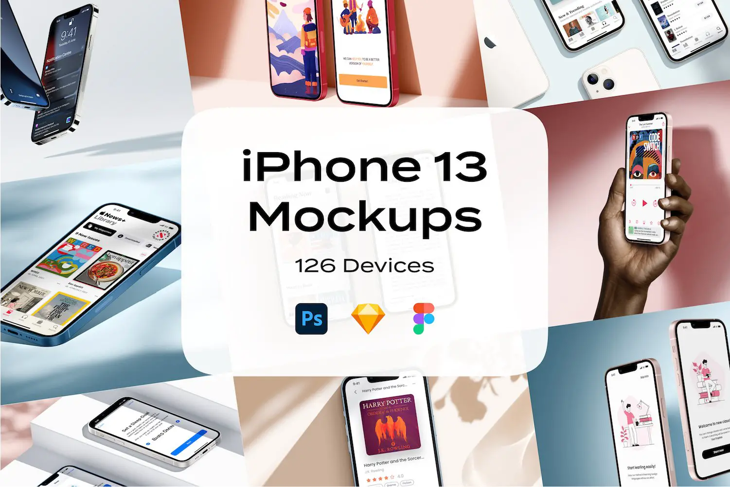 Mockup di iPhone 13 Psd Schizzo Figma -
