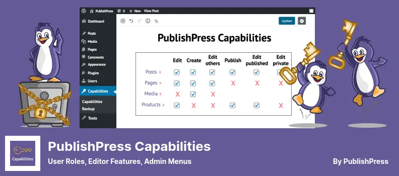 PublishPress 機能プラグイン - ユーザーの役割、エディター機能、管理者メニュー