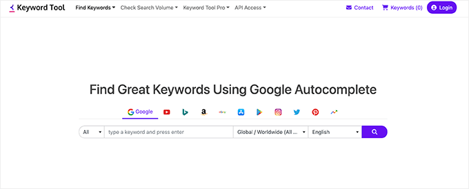 キーワードツール Keyword Tool