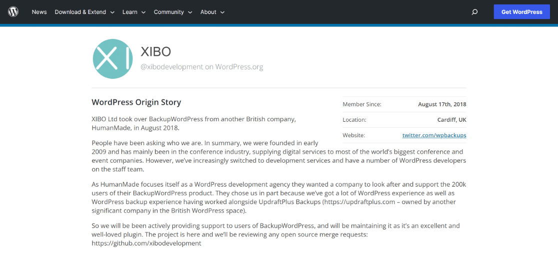 The BackUpWordPress dev profile