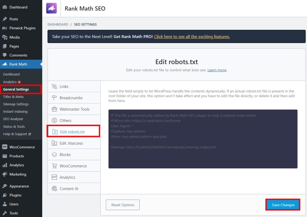 editor de matemática de classificação editar robots.txt no wordpress