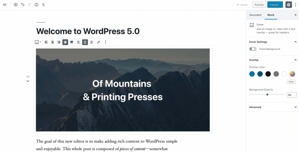WordPress 5.0.0 تحديث