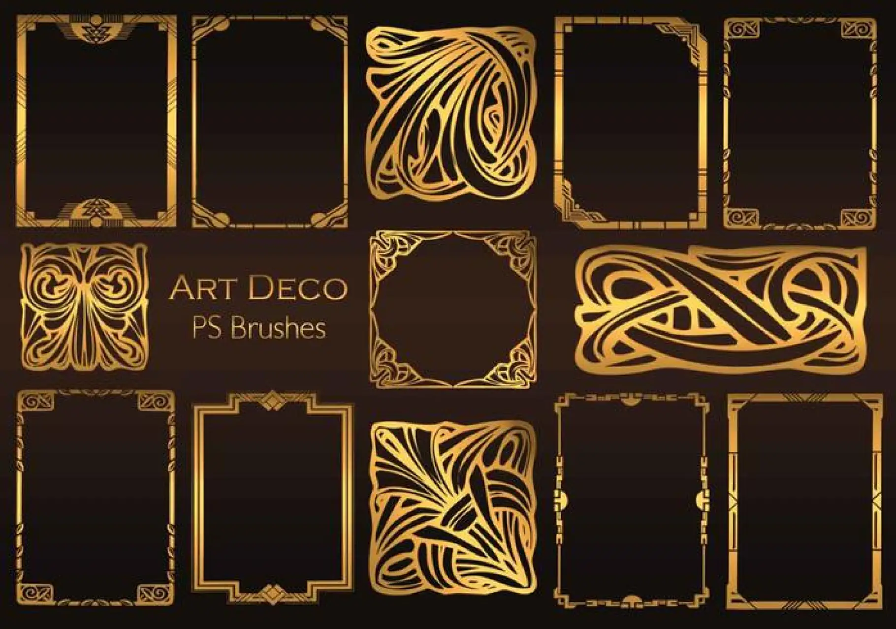 20 Art Deco PS Brushes.Abr Vol.1 -