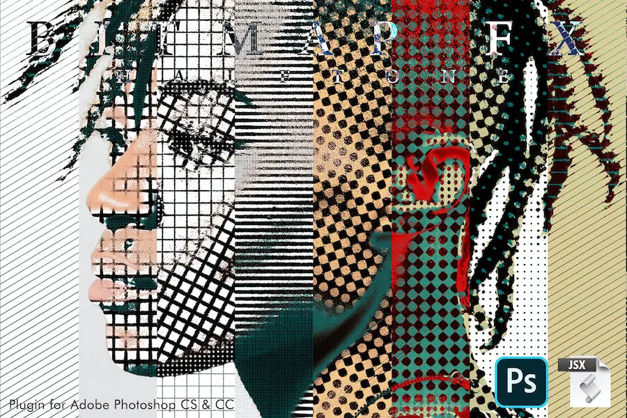 Real Bitmap Halftone FX - فوتوشوب البرنامج المساعد -