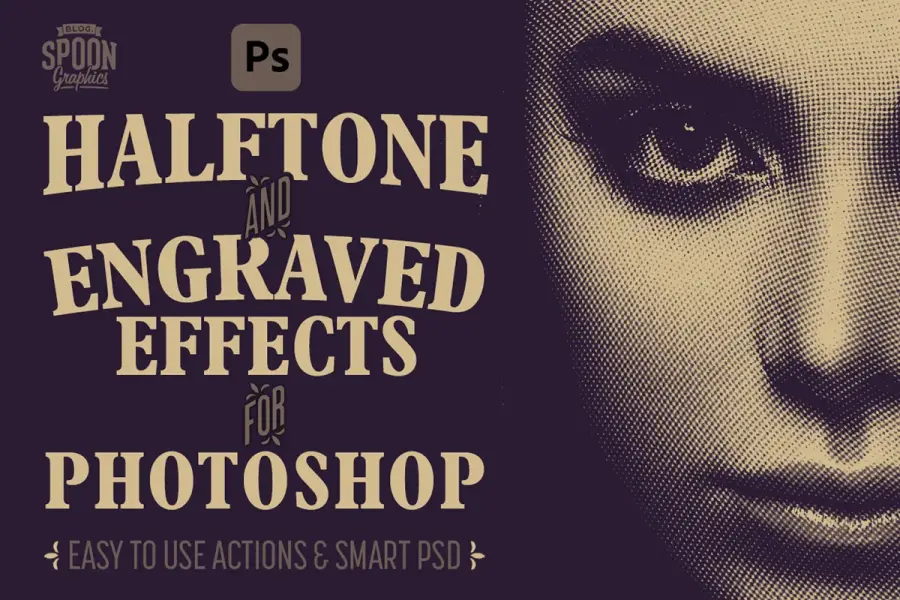 Efek Halftone & Terukir Photoshop -