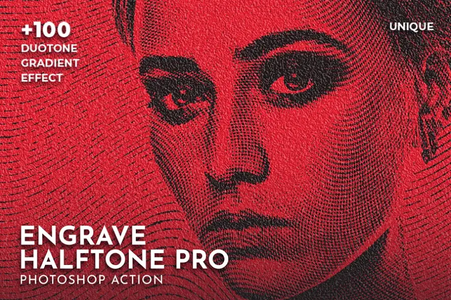 Engrave Halftone Pro Ps Action -