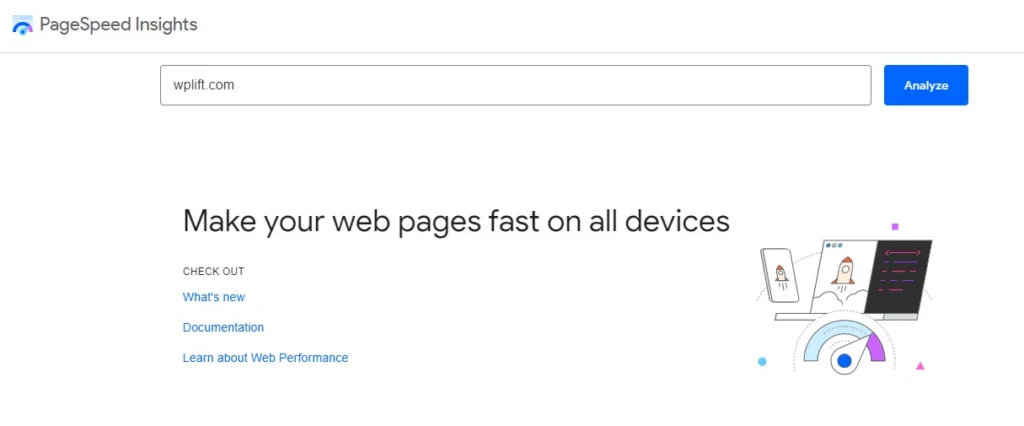 在 google pagespeed insights 中运行速度和性能测试