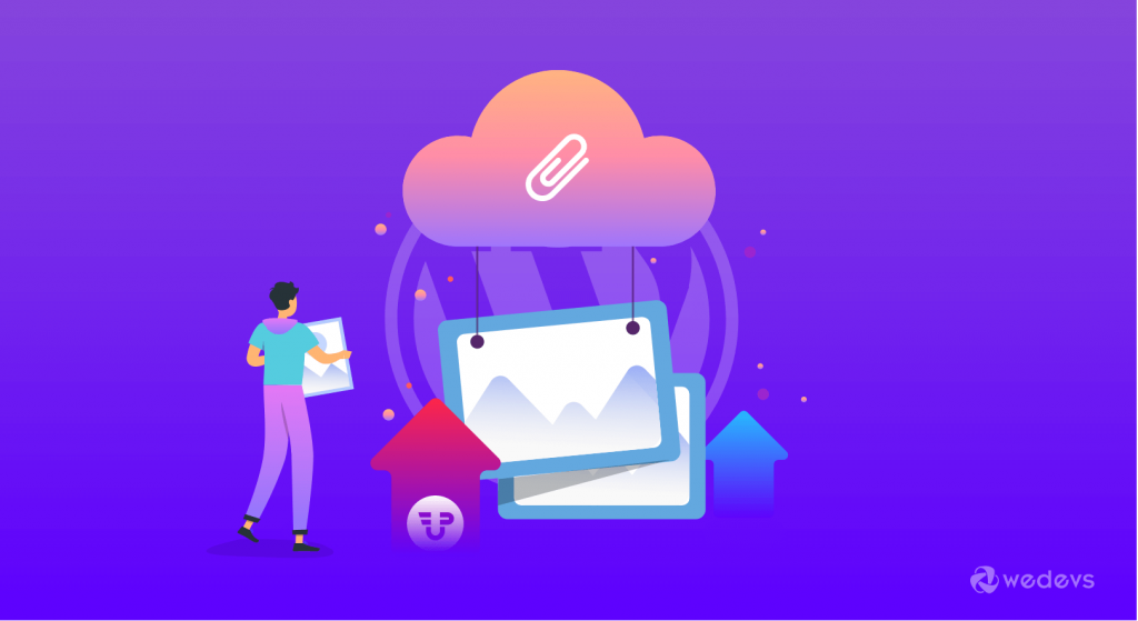 Un'illustrazione per il caricamento di file wordpress