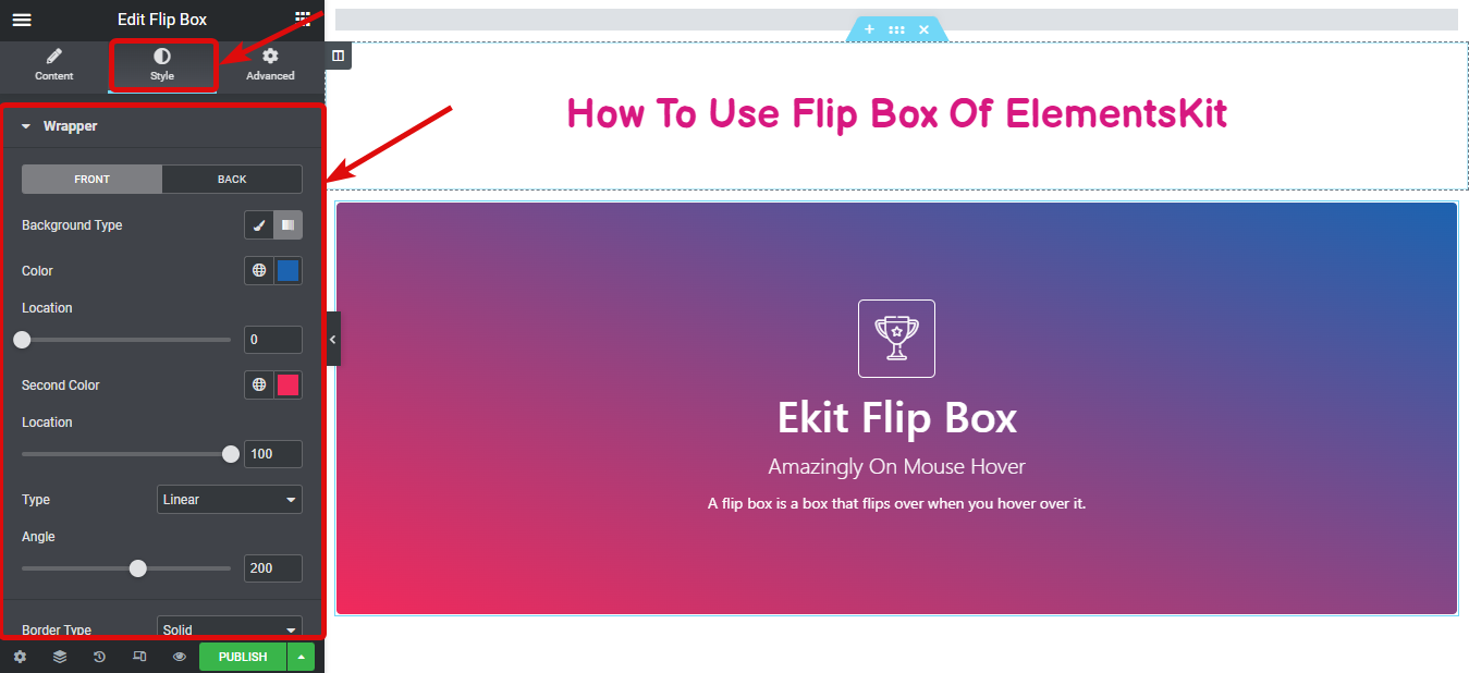 pengaturan pembungkus flip box- Cara Membuat Overlay Flipbox Dan Melayang Di WordPress
